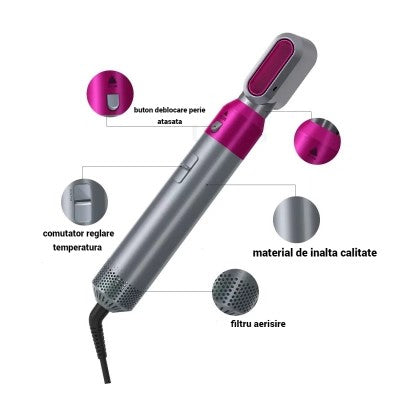 Multistyler Airwrap Hot Air Styler 5 in 1, Ondulator, Uscator, Accesorii