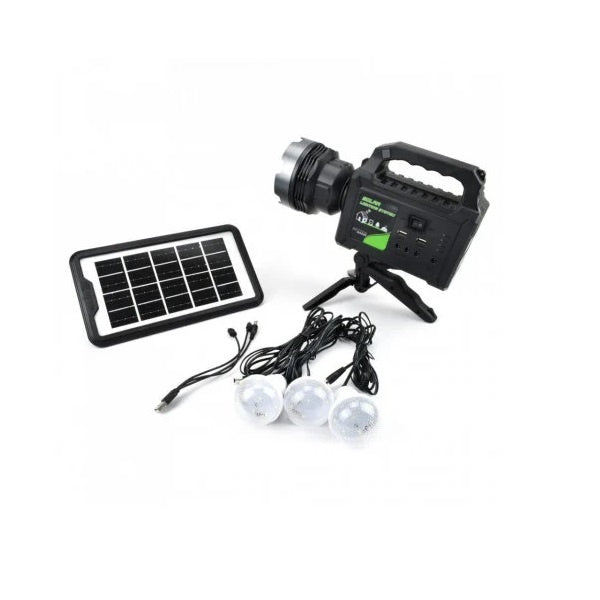 Kit Panou Solar cu 3 Becuri, Lanterna, GD-P70