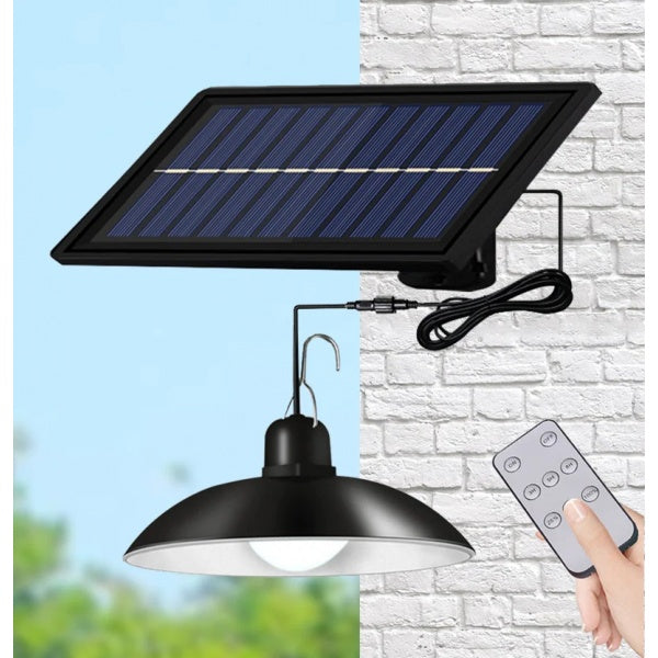 Set Panou Solar cu 2 Becuri LED cu Aplica, Telecomanda, 50W