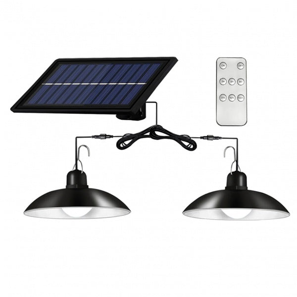 Set Panou Solar cu 2 Becuri LED cu Aplica, Telecomanda, 50W