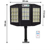 Lichidare de Stoc! Set 2 x Lampa Solara Tripla W795-9  cu Senzor de Miscare si Telecomanda, 3 Moduri de Iluminare, 30W