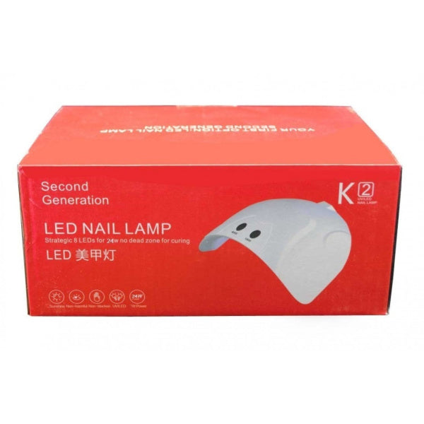 Lampa LED K2 , pentru uscarea ojei semipermanente si a gelurilor de unghii, 24W