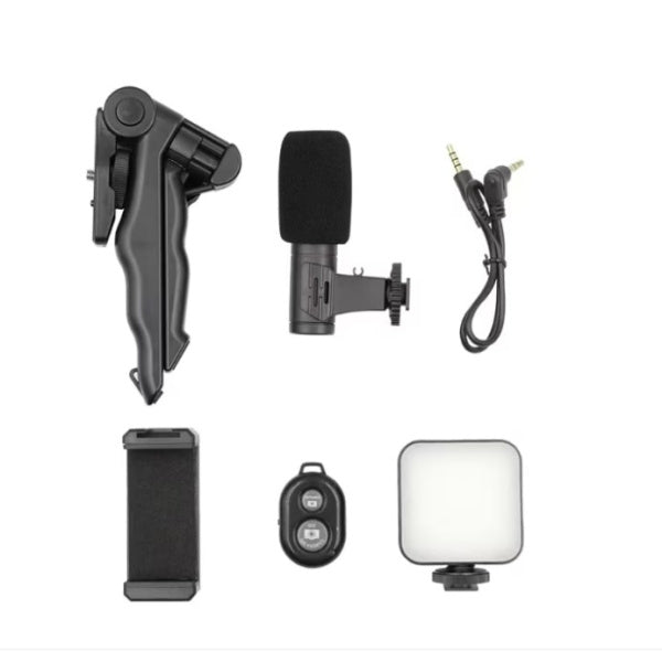 Kit De Vlogging Sau Podcast Lumina LED Si Microfon Compatibil Cu Aparatul Foto/Smartphone-uri