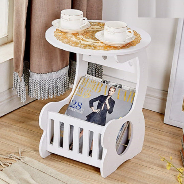 Set 2 x Masuta de cafea, noptiera alba, 24 x 45 cm