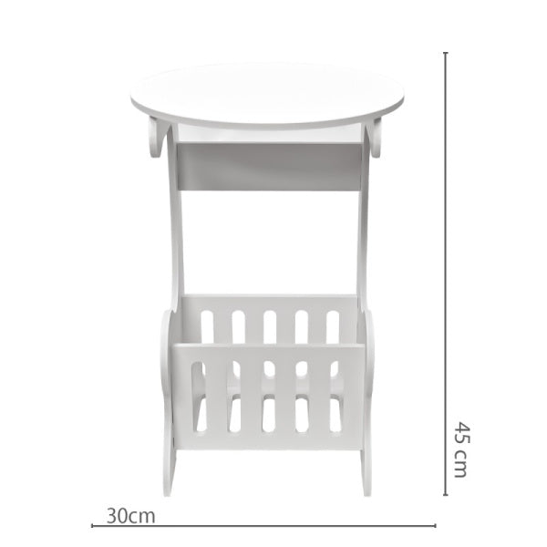 Set 2 x Masuta de cafea, noptiera alba, 24 x 45 cm