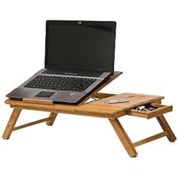 Masuță de Laptop din Lemn de Bambus cu Coolere Incorporate - Un Suport Elegant și Eco-Friendly